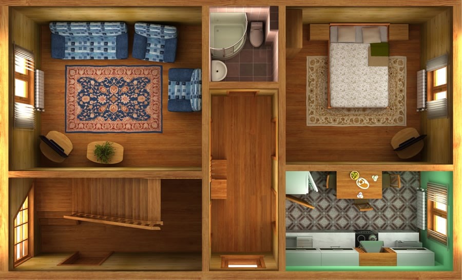 2-местный 2-комнатный стандарт первой категории 33 м2. Корпус 2 - фото 1