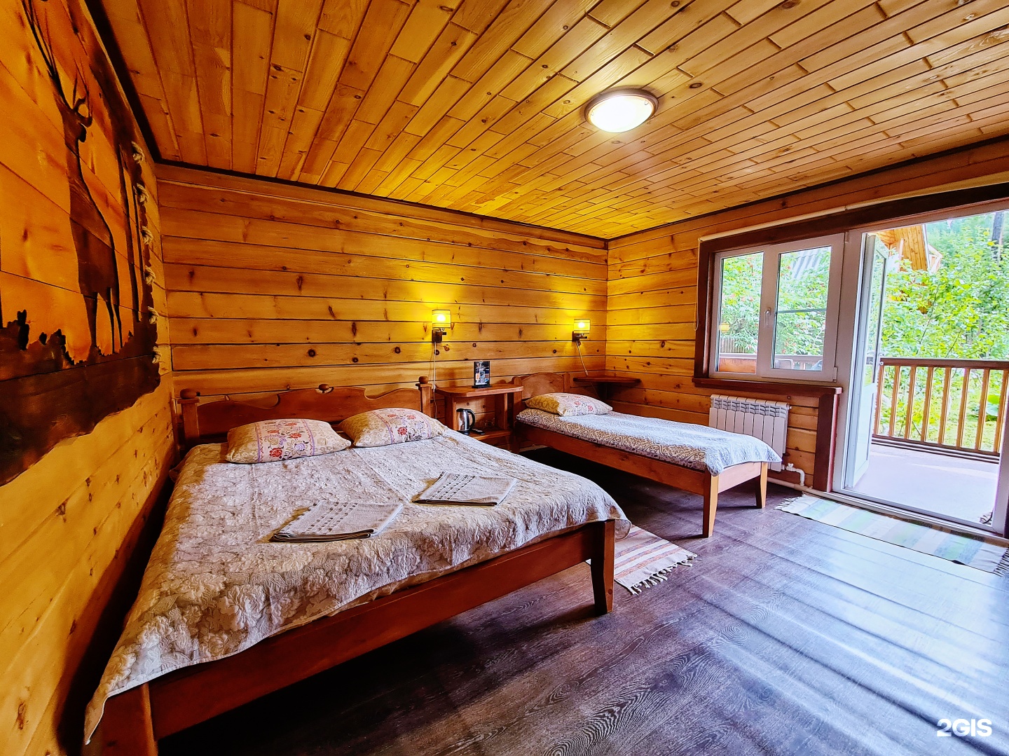 Трехместный номер с двуспальной и односпальной кроватями - фото 4