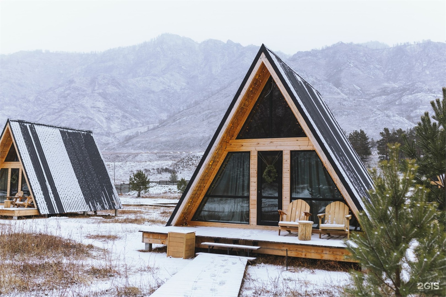 Дом А-фрейм вид на реку с одной спальней - фото 1