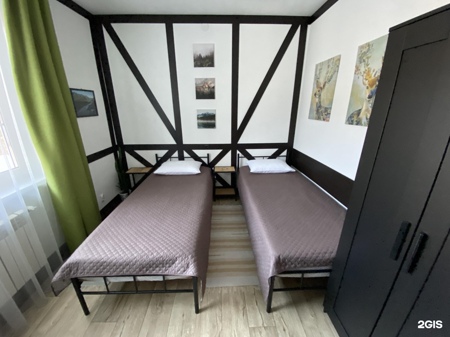 Двухместный номер с 2 односпальными кроватями с видом на горы - фото 2