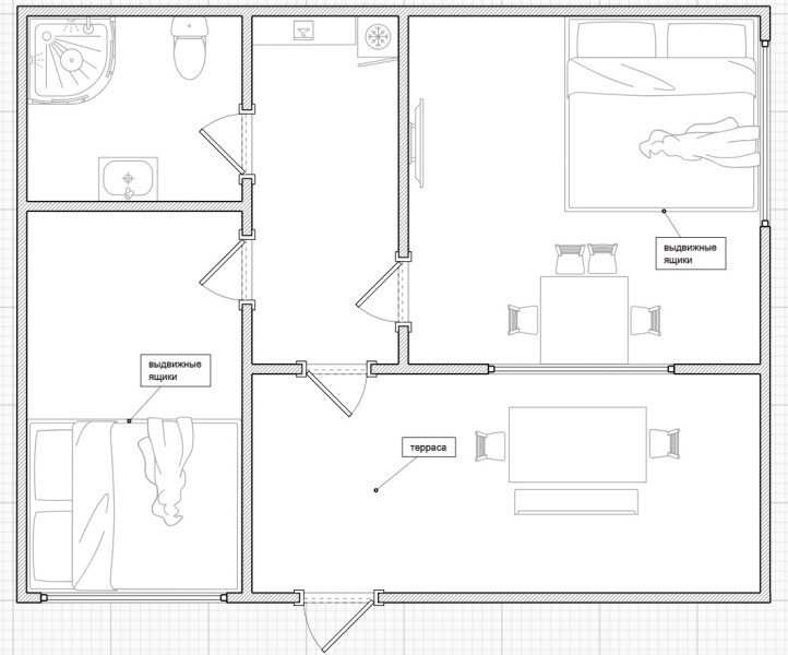 Апартаменты с двумя спальнями - фото 3