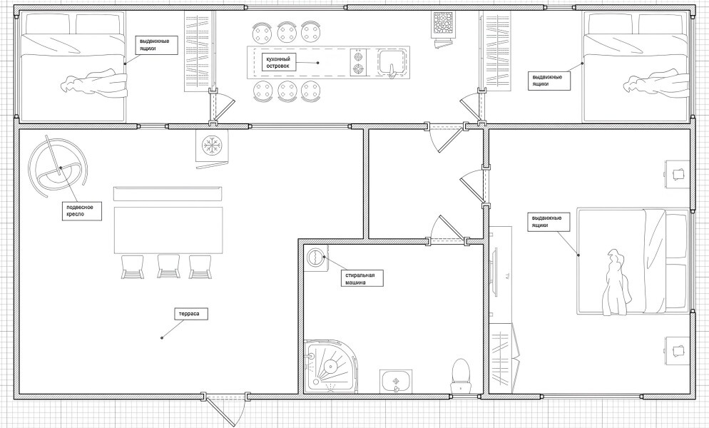 Большой дом с тремя спальнями для 6 человек - фото 3