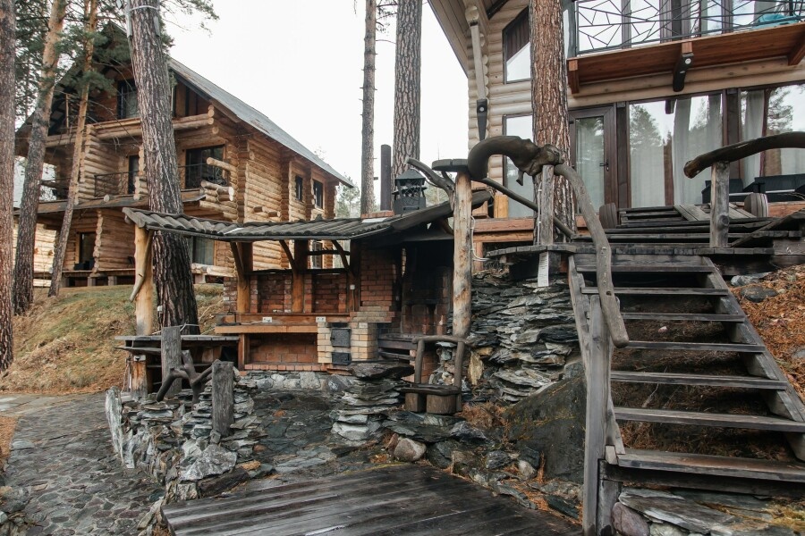 Дом  Премиум с камином и панорамным видом на горы и реку - фото 8
