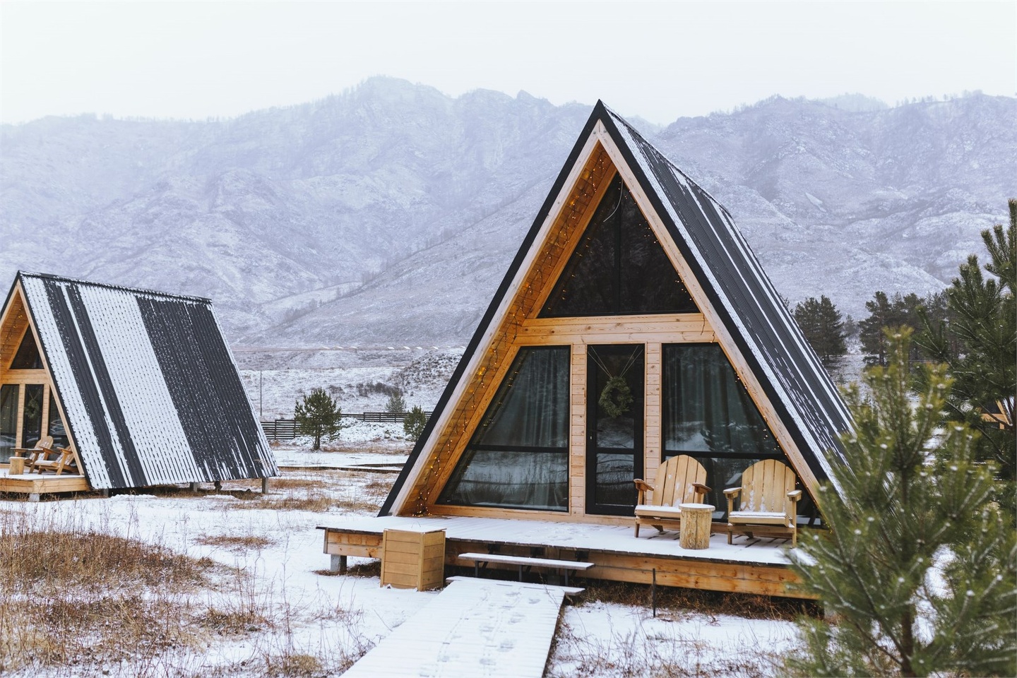 Дом А-фрейм вид на горы с одной спальней - фото 1