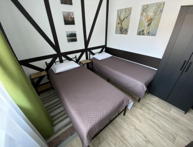 Двухместный номер с 2 односпальными кроватями с видом на горы - фото 1