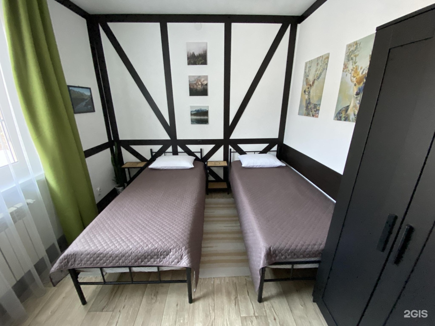 Двухместный номер с 2 односпальными кроватями с видом на горы - фото 2