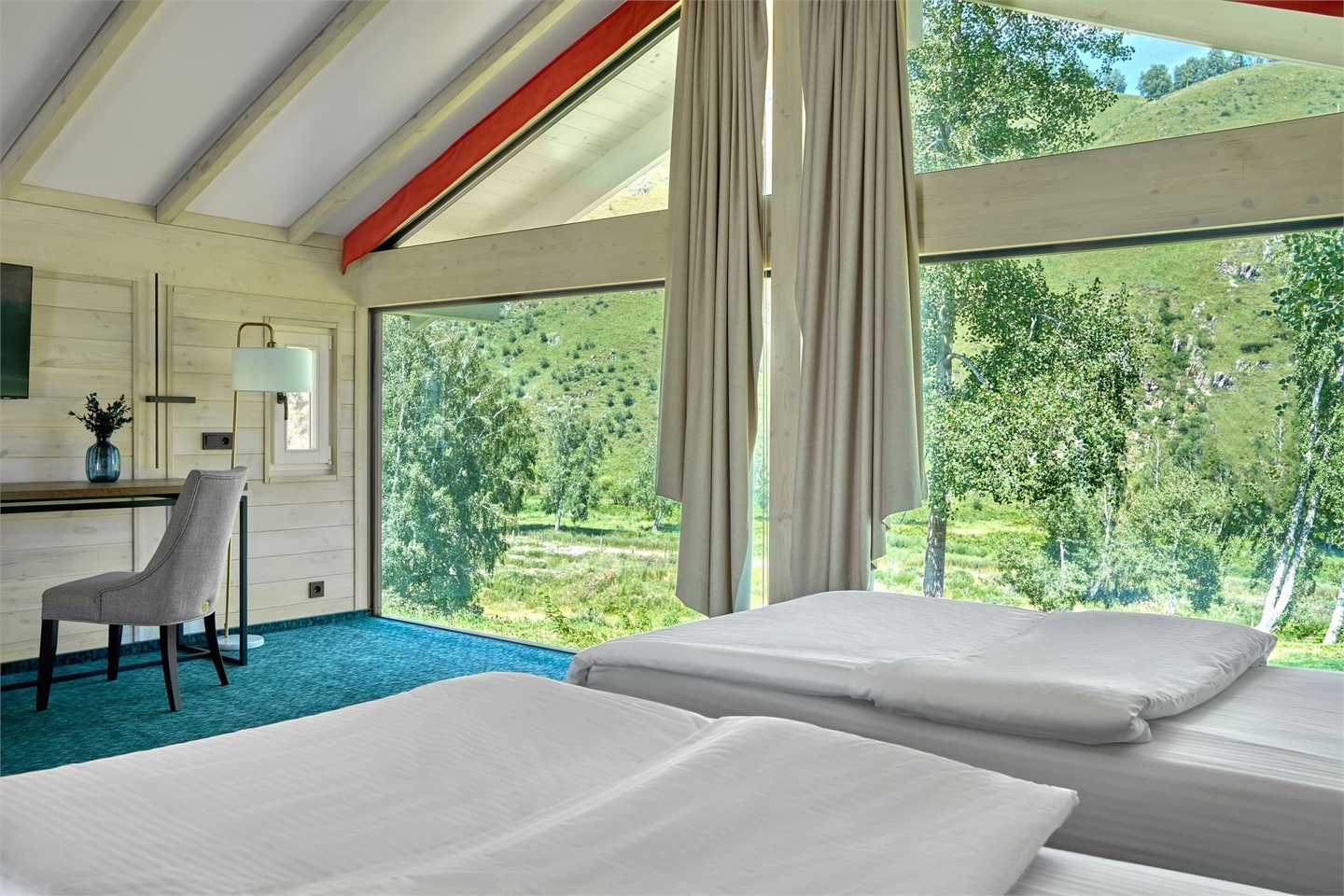Шале с видом на парк маралов c двумя раздельными кроватями 1-я линия - фото 6
